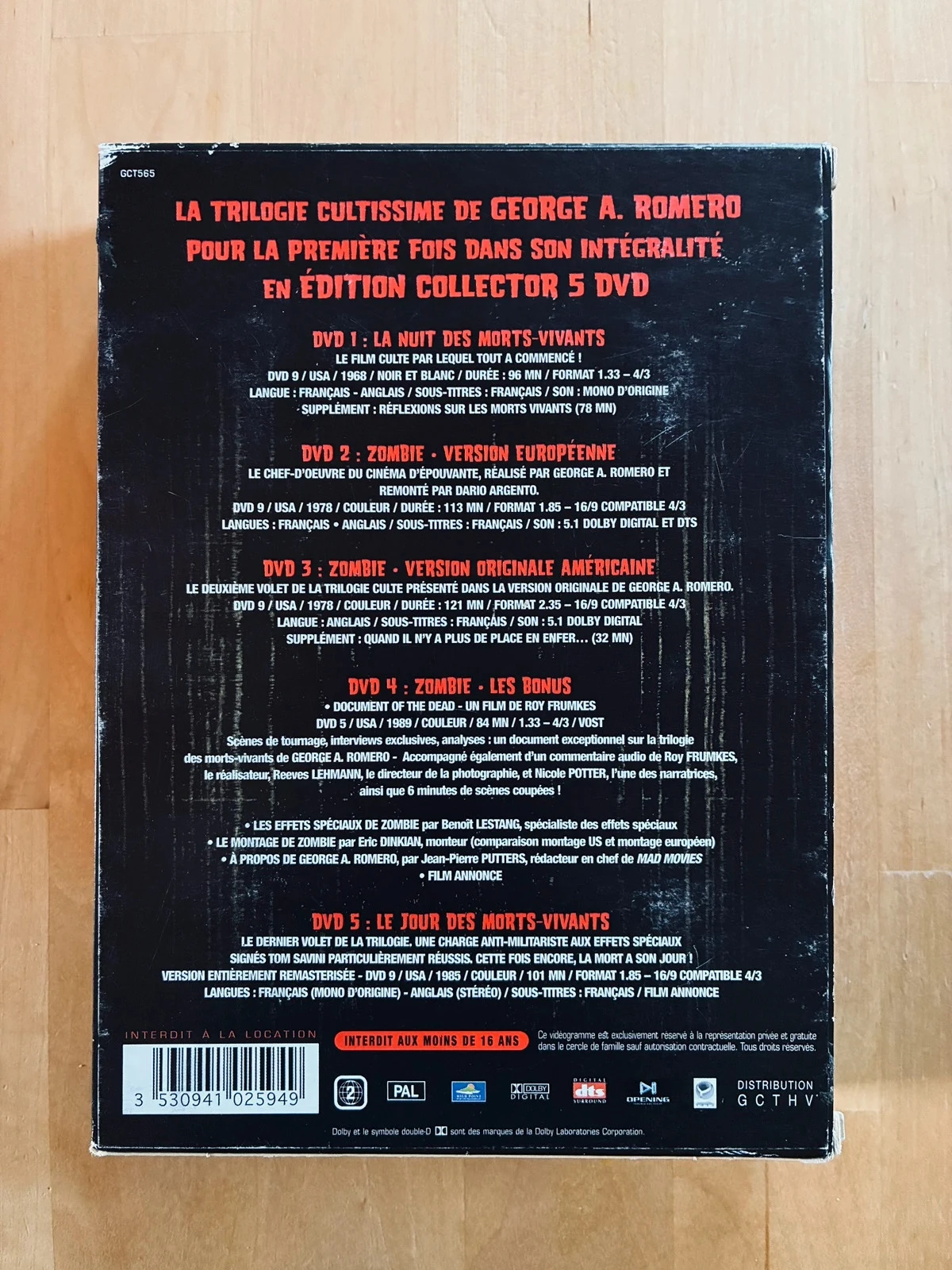 Coffret 5 DVD A trilogia dos Mortos-Vivos de George A. Romero. – photo 2